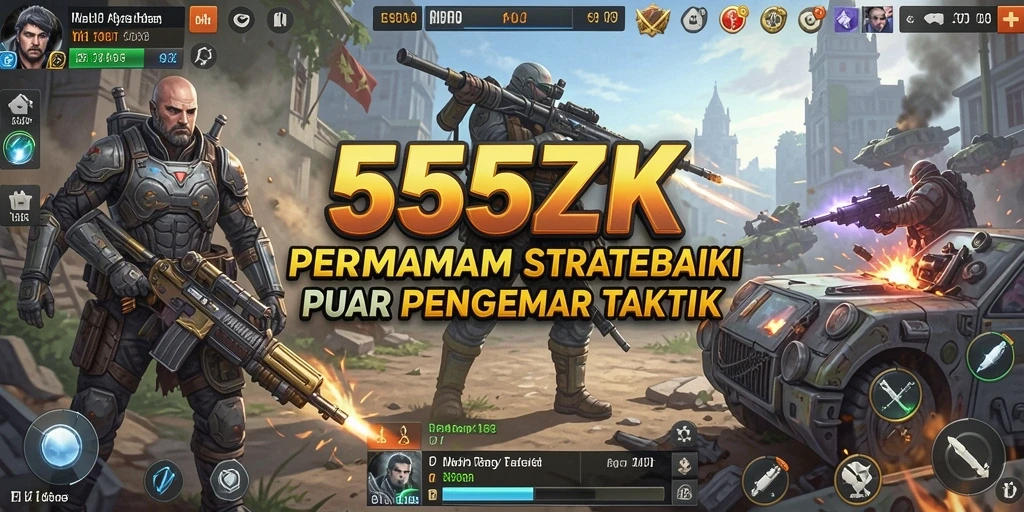 Tampilan gameplay menarik dalam 555ZK dengan banyak aksi strategi.