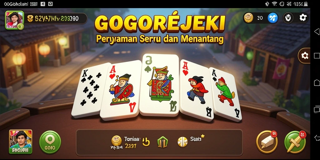 Tampilan utama gameplay GOGOREJEKI dengan pemain bersaing di Domino.