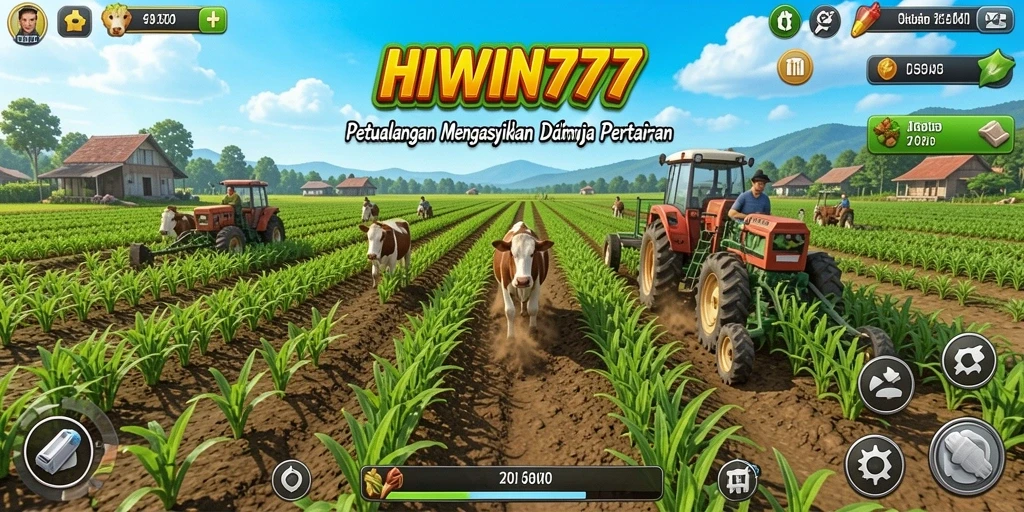 Gameplay HIWIN777 yang menarik dengan kebun yang subur.