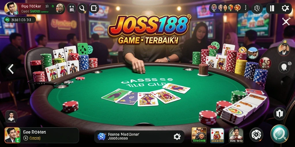 Tampilan menarik dari gameplay JOSS188 yang penuh strategi Poker.
