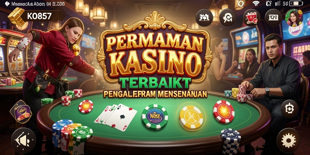 Screenshot gameplay KO857 menampilkan suasana kasino yang mengasyikkan.