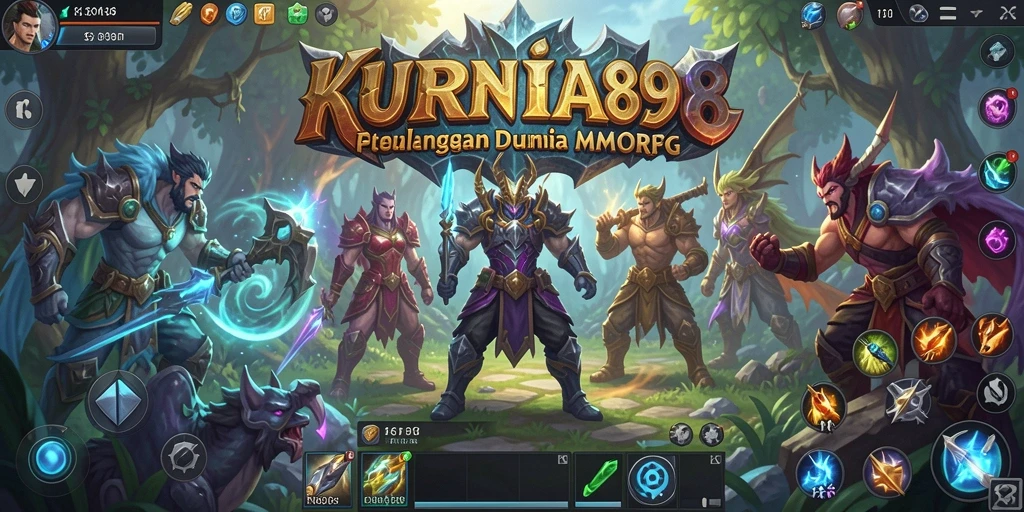 Tampilan gameplay KURNIA898 dengan karakter berbagi petualangan di dunia MMORPG.