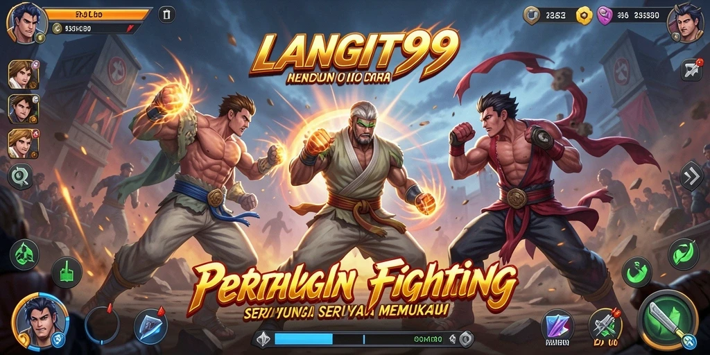 Screenshot menampilkan aksi pertarungan seru dalam LANGIT99 dengan karakter yang menonjol.