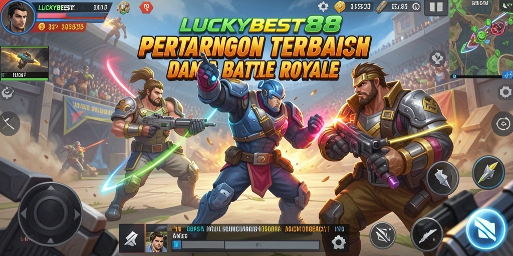 Tangkapan layar gameplay LUCKYBEST88 menampilkan aksi mendebarkan Battle Royale.