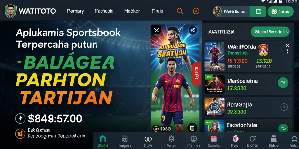 Tampilan gameplay WATITOTO dengan berbagai pilihan taruhan olahraga.