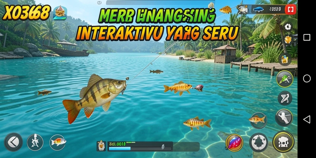 Tampilan menarik dari gameplay memancing di XO368.